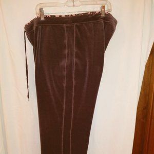 Brown Velour Drawstring Lounge Pants Size 1X